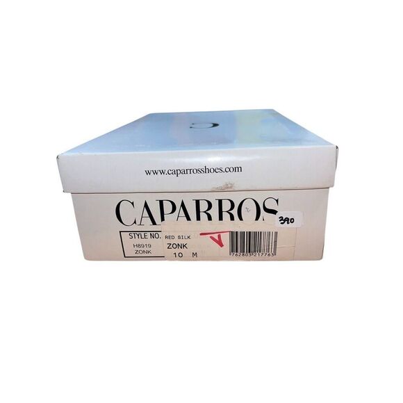 Capparos Red Silk Zonk Pointed stone Heel with Beaded Ankle Strap Wmn Sz 10 READ - Picture 13 of 13